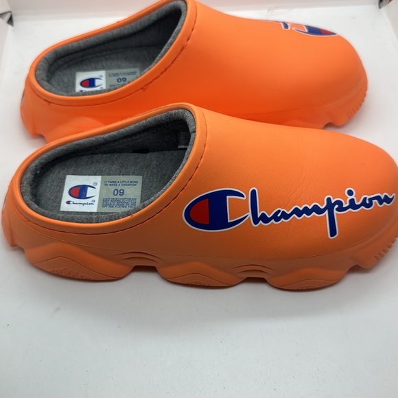 Men’s CHAMPION Super Melosco Clog Orange slip ons. Size 9 - Picture 2 of 7